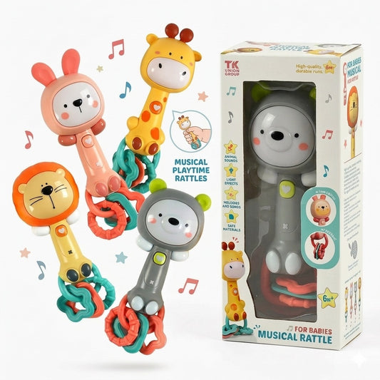 Musical Baby Shaker & Teether – Rattle Toy - by Mama's Aura
