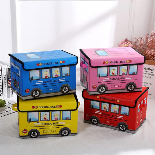 Kids Foldable School Bus Storage Box - by Mama's Aura