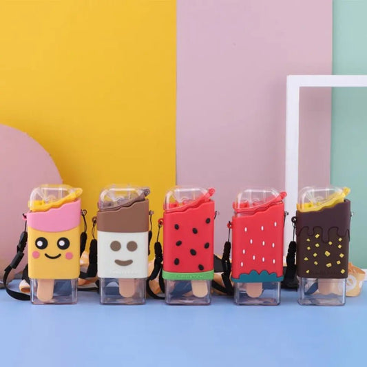 Ice Cream Water Bottle With Straw - by Mama's Aura
