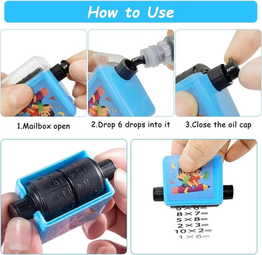 Math Roller Stamp With Ink Refill - by Mama's Aura