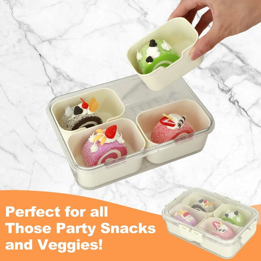 Premium acrylic airtight multi portion box- snack box - by Mama's Aura