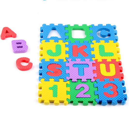 ABC Toy Block Mat Alphabets and Numbers Early Learning Toy Play Foam Puzzle Mat for Kids 36 Pieces - by Mama's Aura
