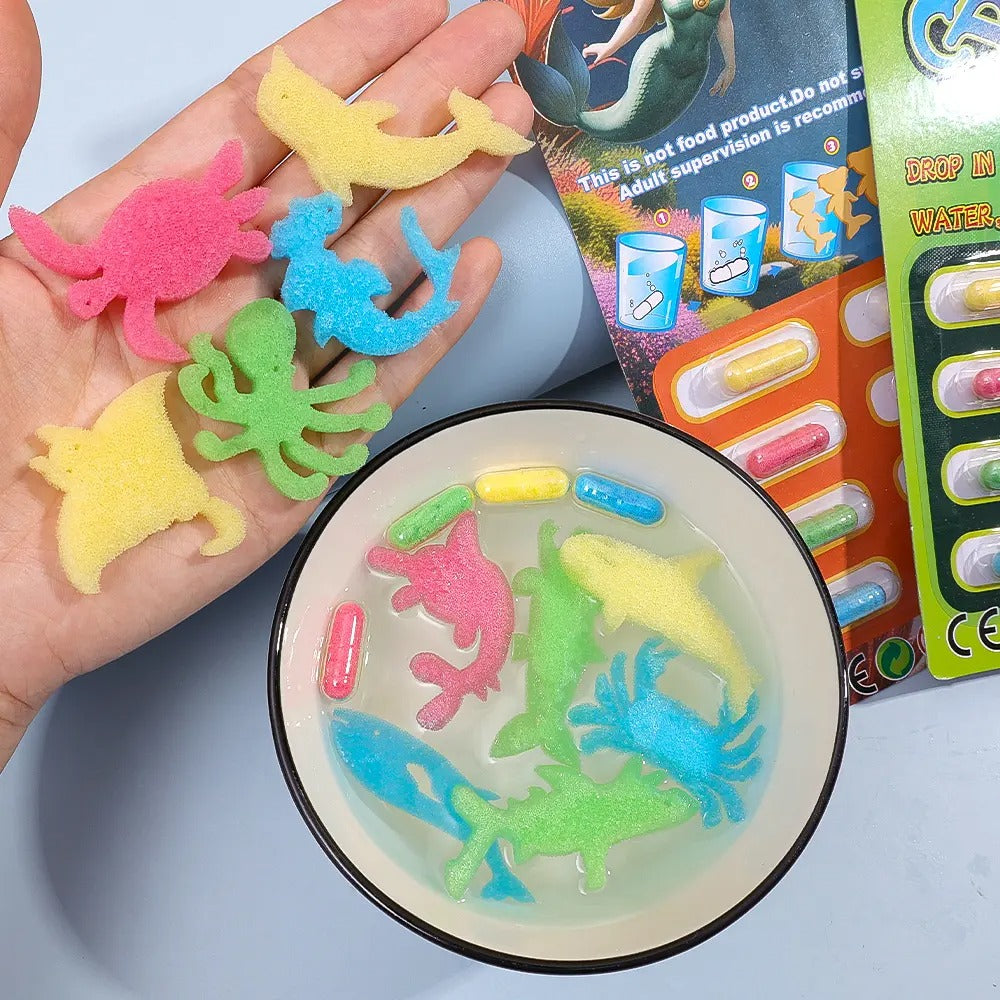 AMAZING CAPSULE ANIMALS - 12PCS/Set Magic Grow Water Toys - 4 Styles - by Mama's Aura